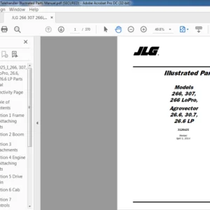 JLG 266 307 266LoPro Telehandler Illustrated Parts Manual - PDF DOWNLOAD