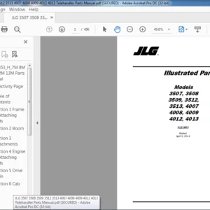 JLG 3508PS 3509PS 3512PS 3513PS 4008PS 4009PS 4012PS 4013PS 4017PS Telehandler Parts Manual - PDF DOWNLOAD