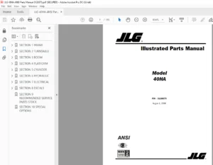 JLG 40HA ANSI Parts Manual Pn 3120673 - PDF DOWNLOAD