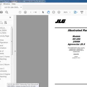 JLG G5-18A 2505H Telehandler Parts Manual - PDF DOWNLOAD