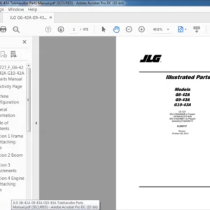 JLG G6-42A G9-43A G10-43A Telehandler Parts Manual - PDF DOWNLOAD
