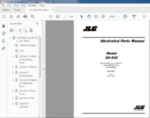 JLG G6-42A Telehandler Parts Manual - PDF DOWNLOAD
