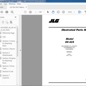 JLG G6-42A Telehandler Parts Manual - PDF DOWNLOAD