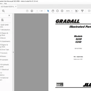 JLG Gradall 522D 524D Telehandler Parts Manual - PDF DOWNLOAD