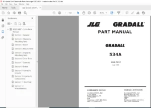 JLG Gradall 534A Telehandler Parts Manual - PDF DOWNLOAD