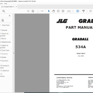 JLG Gradall 534A Telehandler Parts Manual - PDF DOWNLOAD