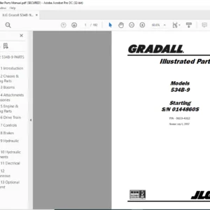 JLG GRADALL 534B-9 Telehandler Parts Manual - PDF DOWNLOAD