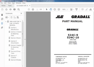 JLG GRADALL 534C-9 & 534C-10 Telehandler Parts Manual - PDF DOWNLOAD