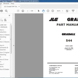 JLG GRADALL 544 Telehandler Parts Manual - PDF DOWNLOAD