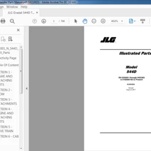 JLG GRADALL  544D Telehandler Parts Manual - PDF DOWNLOAD