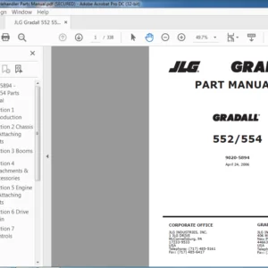 JLG GRADALL  552 554 Telehandler Parts Manual - PDF DOWNLOAD