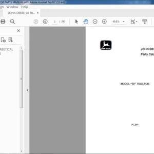 JOHN DEERE 50 TRACTOR PARTS MANUAL - PDF DOWNLOAD