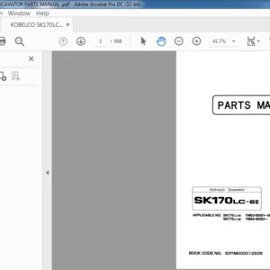 KOBELCO SK170LC-63 EXCAVATOR PARTS MANUAL  - PDF DOWNLOAD