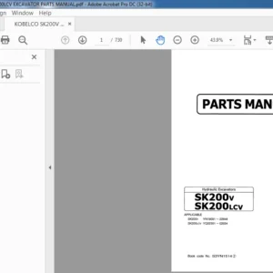 KOBELCO SK200V SK200LCV EXCAVATOR PARTS MANUAL - PDF DOWNLOAD