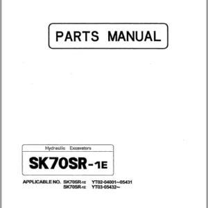 KOBELCO SK70SR-1E EXCAVATOR PARTS MANUAL - PDF DOWNLOAD