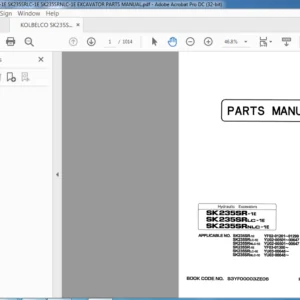 KOLBELCO SK235SR-1E SK235SRLC-1E SK235SRNLC-1E EXCAVATOR PARTS MANUAL - PDF DOWNLOAD
