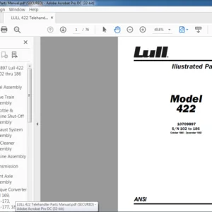 JLG LULL 422 Telehandler Parts Manual - PDF DOWNLOAD