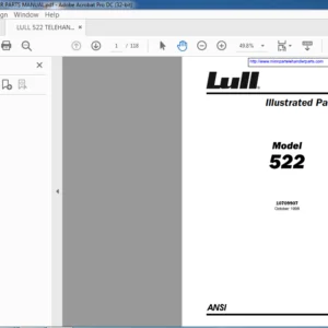 LULL 522 TELEHANDLER PARTS MANUAL - PDF DOWNLOAD