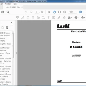 LULL D SERIES TELEHANDLER PARTS MANUAL - PDF DOWNLOAD