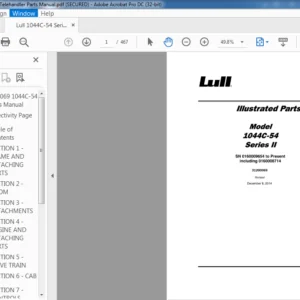 Lull 1044C-54 Series II Telehandler Parts Manual - PDF DOWNLOAD