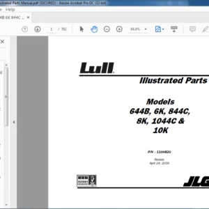 Lull 644B 6K 844C 8k 1044C & 10K Illustrated Parts Manual - PDF DOWNLOAD