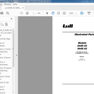 Lull 644E-42 944E-42 Telehandler Parts Manual - PDF DOWNLOAD