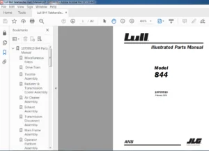 Lull 844 Telehandler Parts Manual - PDF DOWNLOAD