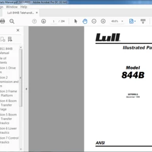 Lull 844B Telehandler Parts Manual - PDF DOWNLOAD