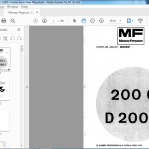 Massey Ferguson 200C D200C Crawler Dozer Parts Manual - PDF DOWNLOAD