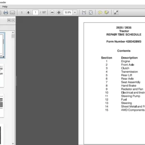 Massey Ferguson 2625 2635 Tractor Repair Time Schedule Manual - PDF DOWNLOAD