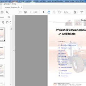 Massey Ferguson 6400 Series 6445 6455 6460 6465 6570 6475 6480 6485 6490 6495 Tractor Service Manual