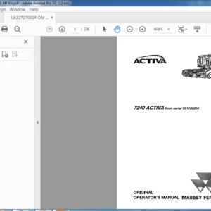 Massey Ferguson 7240 ACTIVA Operator Manual  - PDF DOWNLOAD