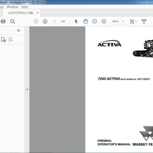 Massey Ferguson 7240 ACTIVA Operator Manual - PDF DOWNLOAD