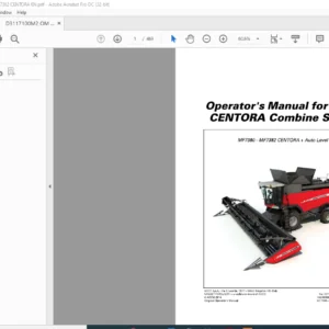 Massey Ferguson 7380 Centora Series Combines Operator's Manual - PDF DOWNLOAD