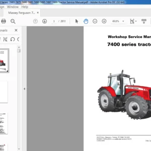 Massey Ferguson 7400 Series  7465 7475 7480 7485 7490 7495 7497 7499 Tractor Service Manual - PDF DOWNLOAD
