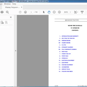 Massey Ferguson 8200 Series Tractors Repair Time Schedule Manual - PDF DOWNLOAD