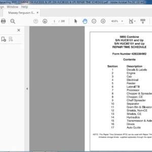 Massey Ferguson 9895 Repair Time Schedule Manual - PDF DOWNLOAD