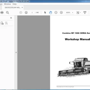Massey Ferguson Combine MF7200 CEREA Series Workshop Manual - PDF DOWNLOAD