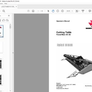 Massey Ferguson EU Harvesting 30'-35' PowerFlow Cutting Table Operator's Manual - PDF DOWNLOAD