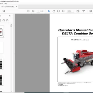 Massey Ferguson EU Harvesting 9280 Delta Combine Series Operator's Manual - PDF DOWNLOAD