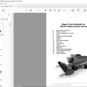 Massey Ferguson EU Harvesting 9280 Delta Combine Series Repair Time Schedule Manual - PDF DOWNLOAD