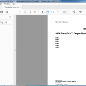 Massey Ferguson EU Harvesting 9300 DynaFlex Draper Header Operator's Manual - PDF DOWNLOAD