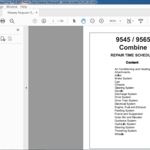 Massey Ferguson EU Harvesting 9545 9565 Repair Time Schedule Manual - PDF DOWNLOAD