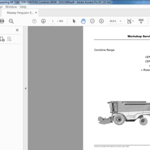 Massey Ferguson EU Harvesting Centora 7282 Centora 7280 Combine Range Service Manual - PDF DOWNLOAD