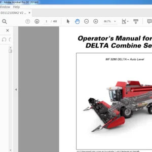 Massey Ferguson EU Harvesting MF 9280 Delta Hybrid Stage 3B Combine Series Operator's Manual