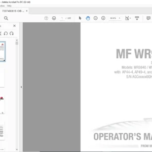 Massey Ferguson EU Harvesting MF WR9800 Series Windrower Operator's  Manual - PDF DOWNLOAD