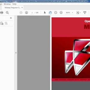 Massey Ferguson EU Harvesting MF5200 Draper Header Operator Manual - PDF DOWNLOAD