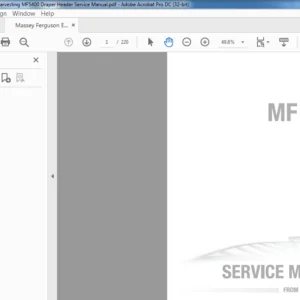 Massey Ferguson EU Harvesting MF5400 Draper Header Service Manual - PDF DOWNLOAD