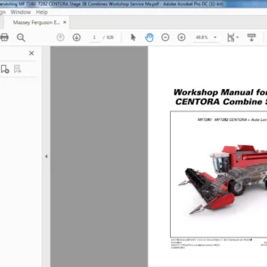 Massey Ferguson EU Harvesting MF7280 Centora Combine Series Workshop Manual - PDF DOWNLOAD
