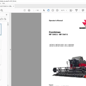 Massey Ferguson EU Harvesting MF7345S - MF7347S Combine Operator's Manual - PDF DOWNLOAD